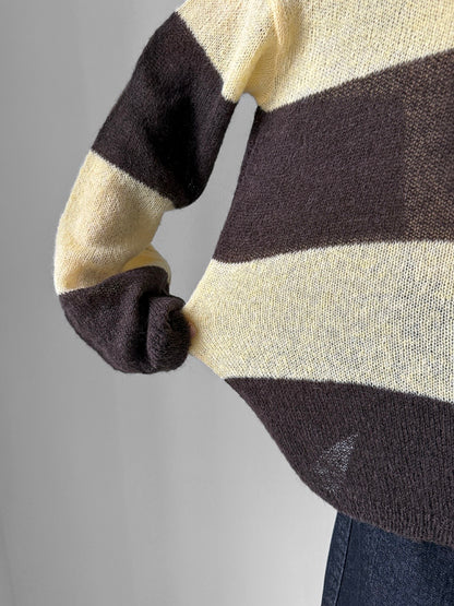 [20% Wool] Preppy Stripe Polo Sweater(5 colors)