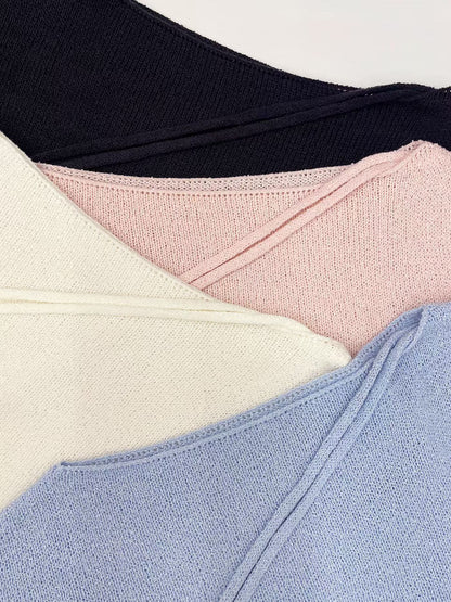 Romance Choker Slit Knit Top(4 colors)