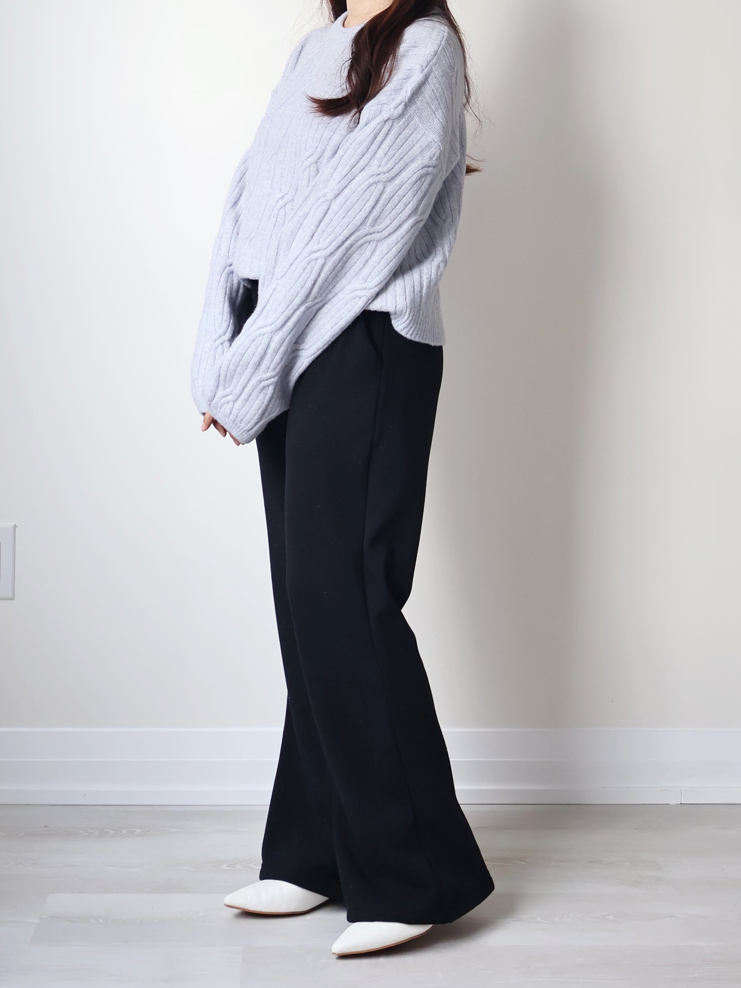 Cloud-Soft Twist Bread Sweater(Sky  blue)