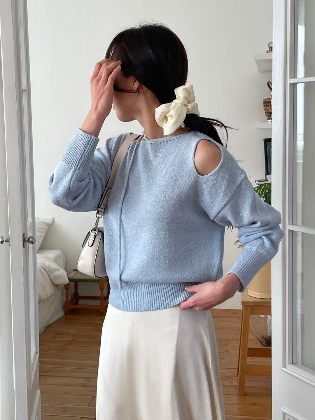 Romance Choker Slit Knit Top(4 colors)