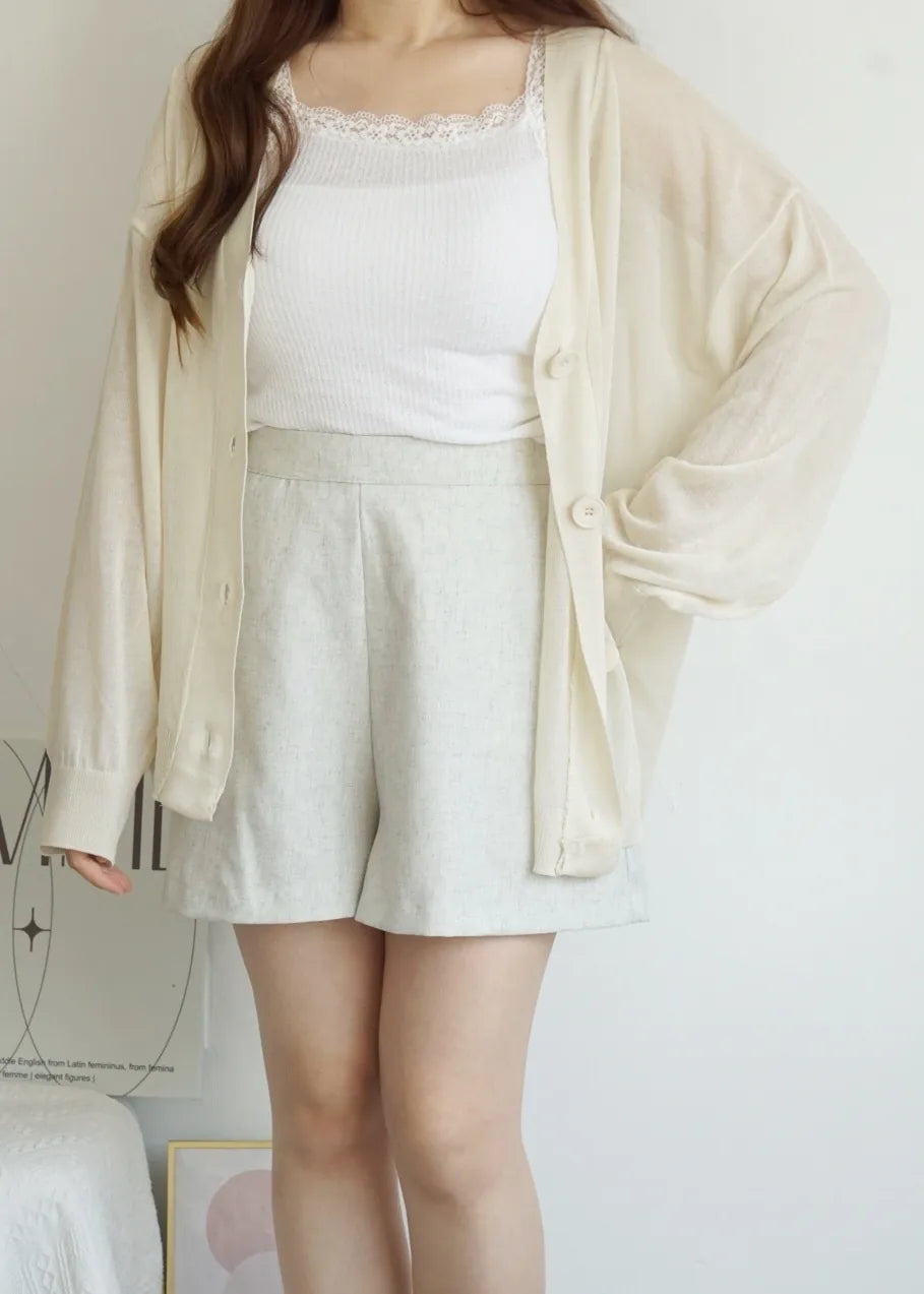 Oversized Sheer Ice Silk Sun-Protection Cardigan(Beige)