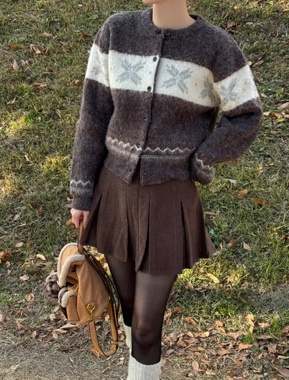 Winter Nordic Snowflake Cardigan