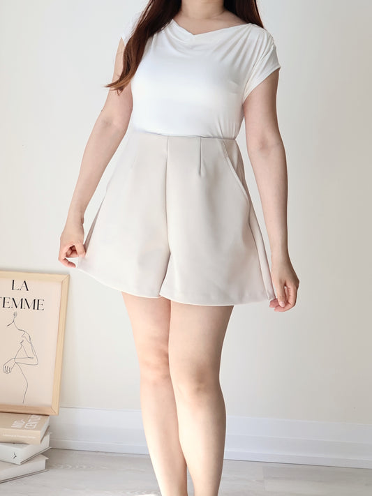 [2-Way] Elegant Icy-Cool Breathable Draped Top(Ivory)