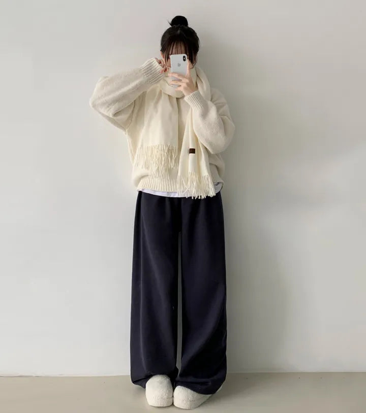 Winter Essential❄️Extra Warm Fleece Loose Pants(Black)