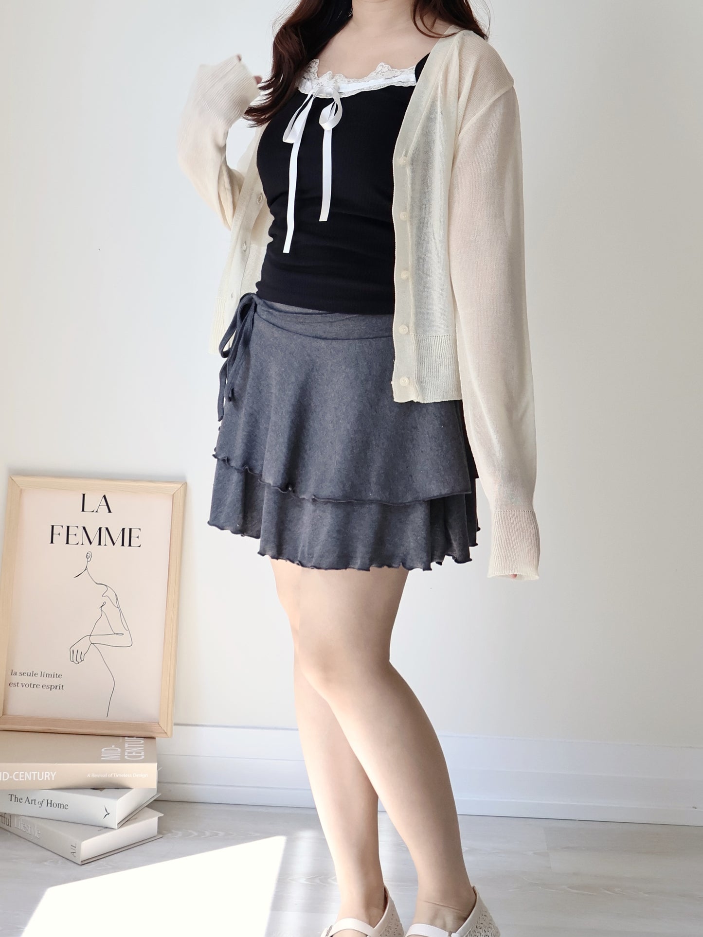 Featherlight Airy Ice-Silk UV-Block Knit Cardigan(Cream)
