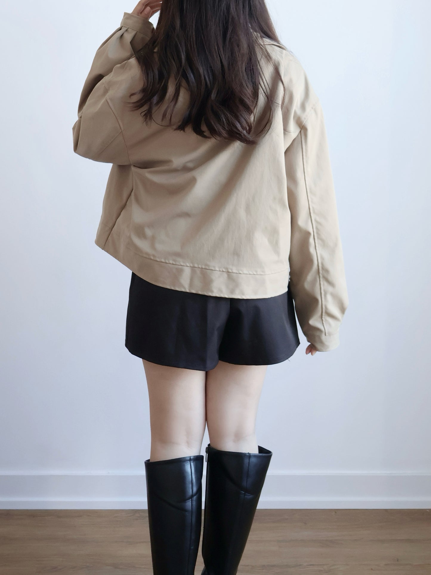 Earth-toned Windproof Zipper Jacket(Beige)