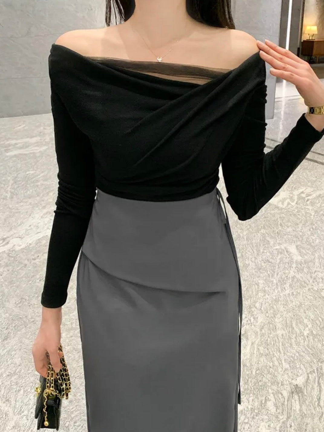 Ethereal Cowl Neck Sheer Tee(3 Colors)