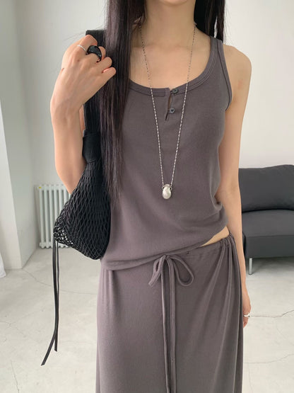 Minimalist Bound-Edge Soft Basic Tank Top(5 colors)