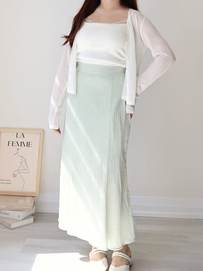 Romantic Sheer Trim Bra Top + Airy Tencel Cardigan Set(Ivory)