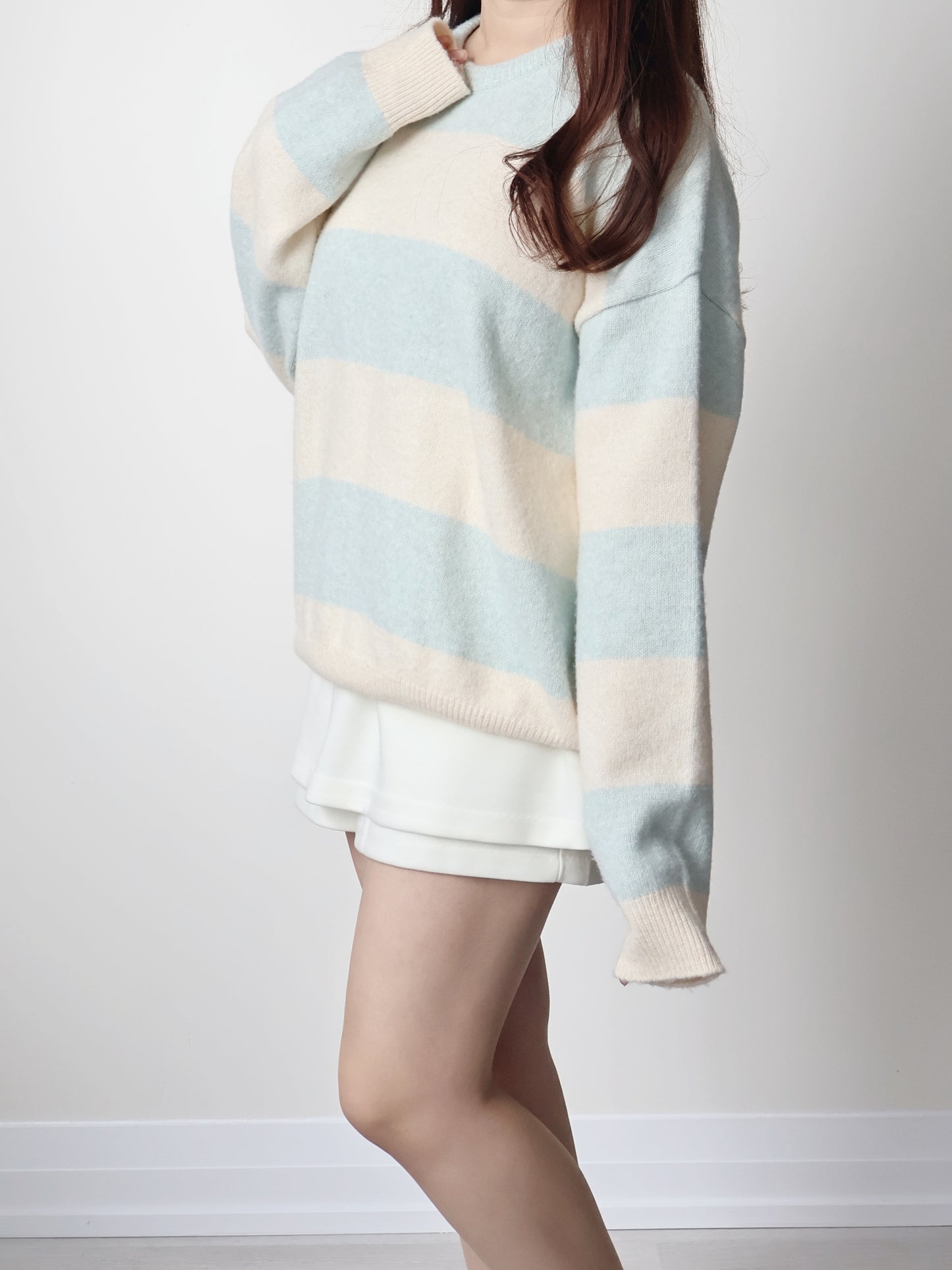 [10% FINE WOOL] Blueberry Yogurt Color-Block Sweater(3 colors)