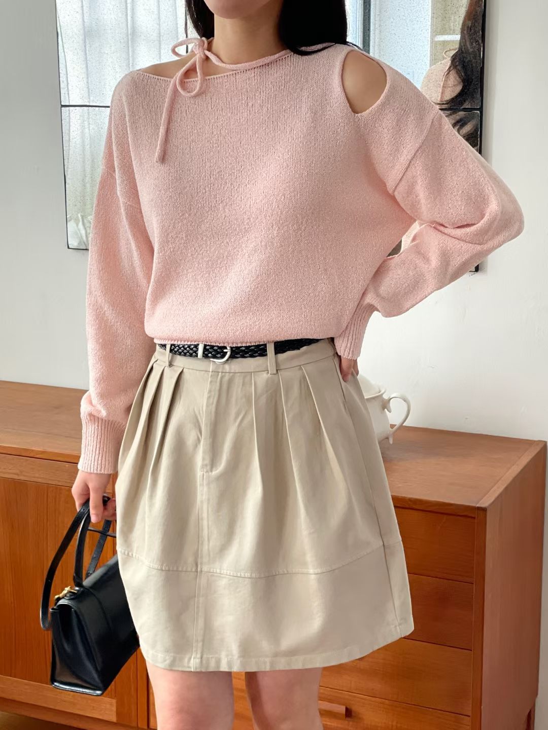 Romance Choker Slit Knit Top(4 colors)