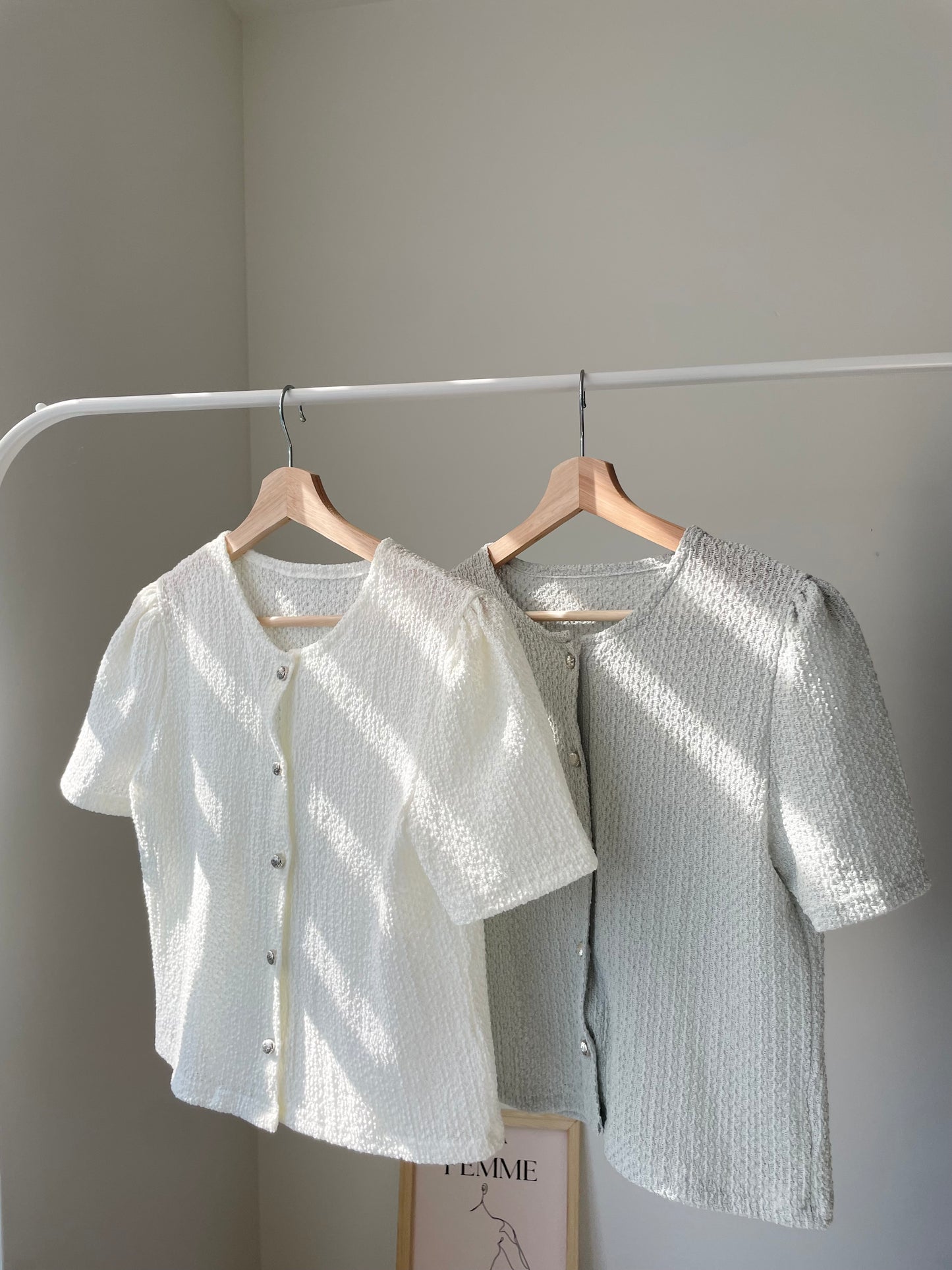 2-Way Elegant Textured Snowflake Cardigan(Greyish Mint)