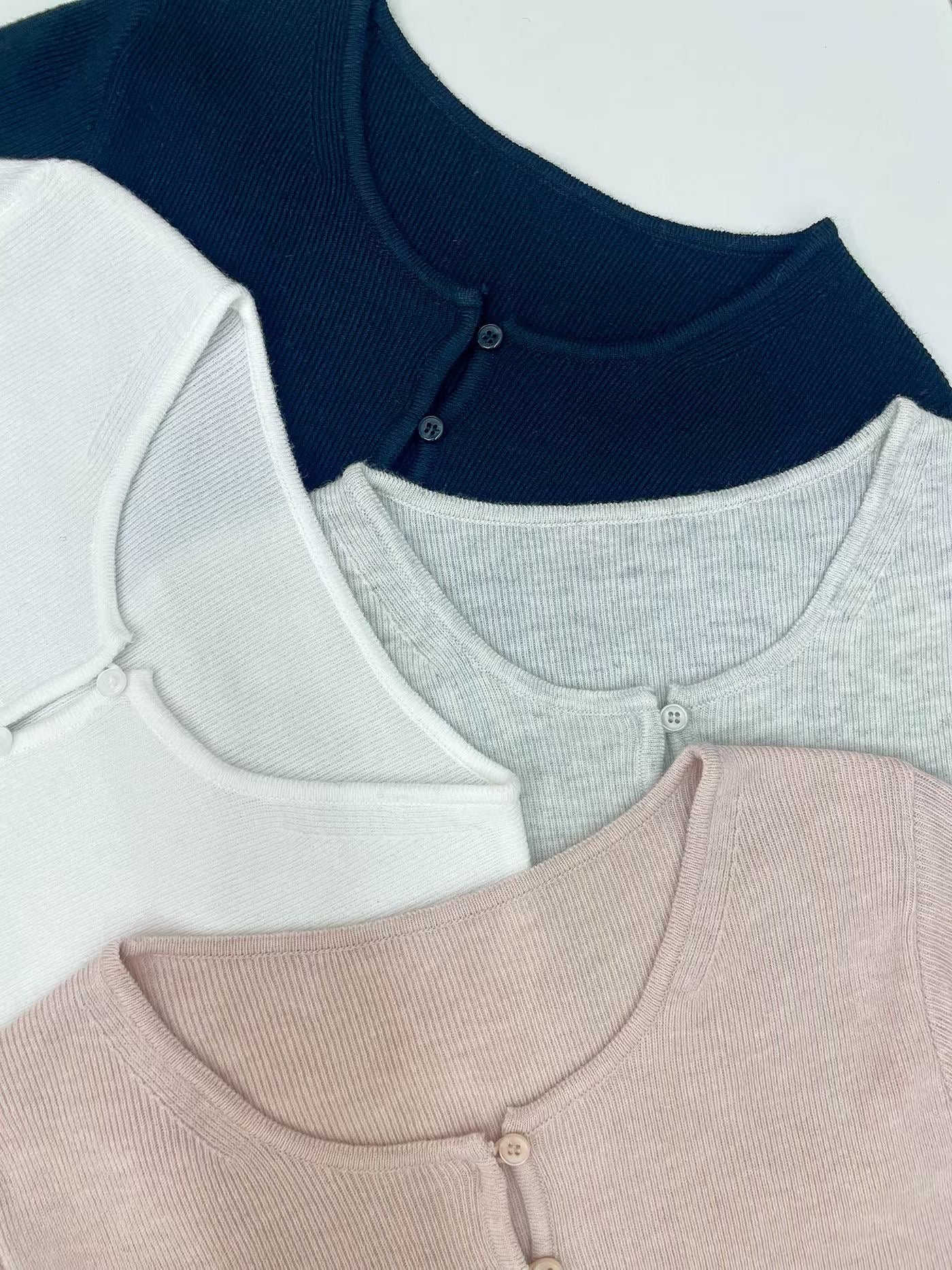 Layered Button-Knit Top(4 colors)