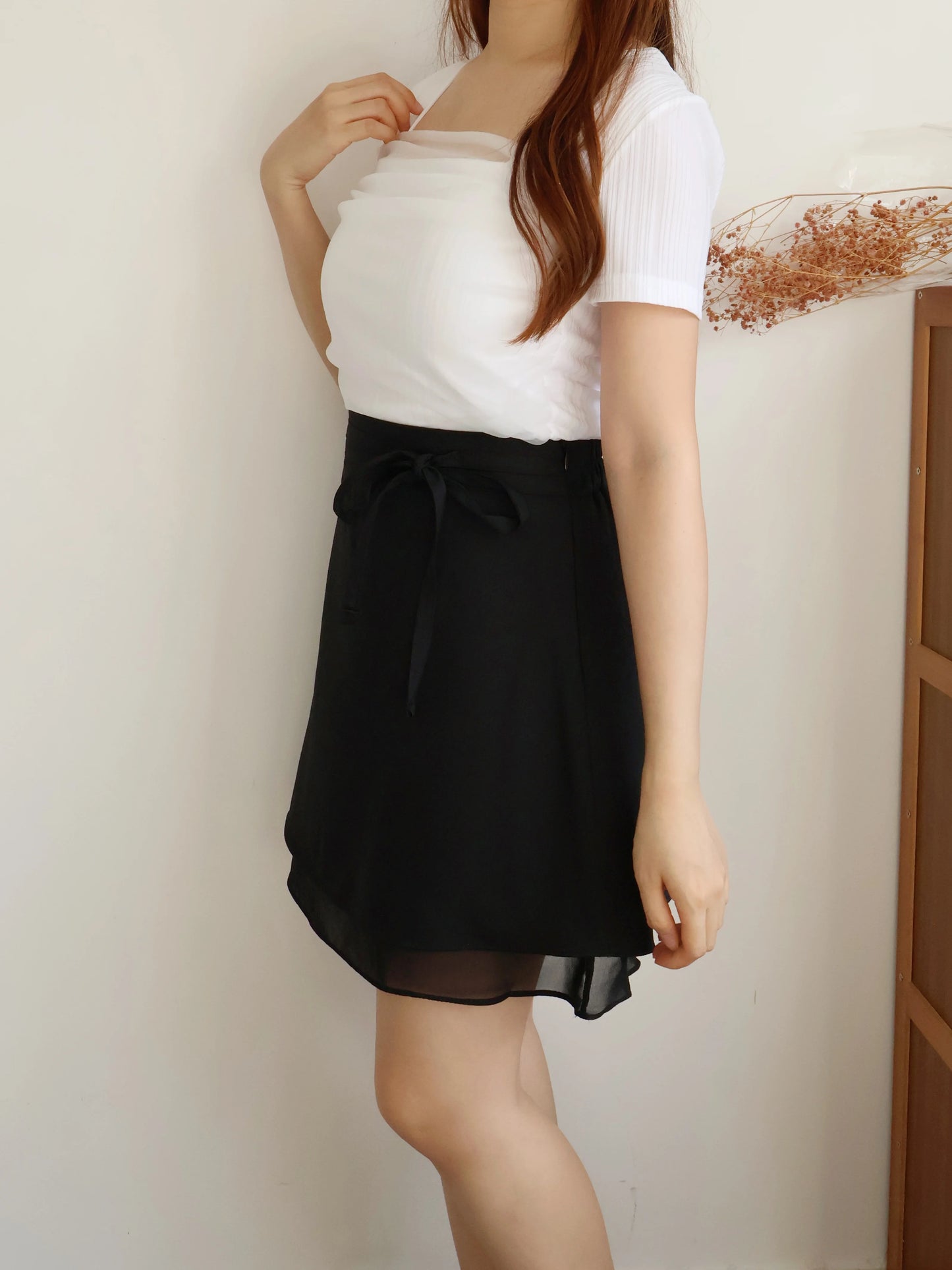 Ethereal Square-Neck Sheer Cooling Top(Ivory)