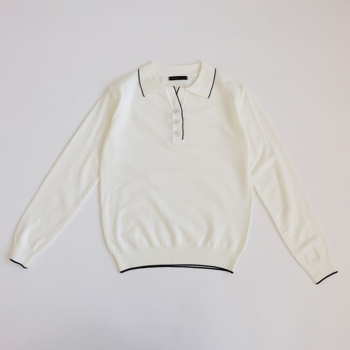 Collared Button-Up Piping Sweater(4 Colors)