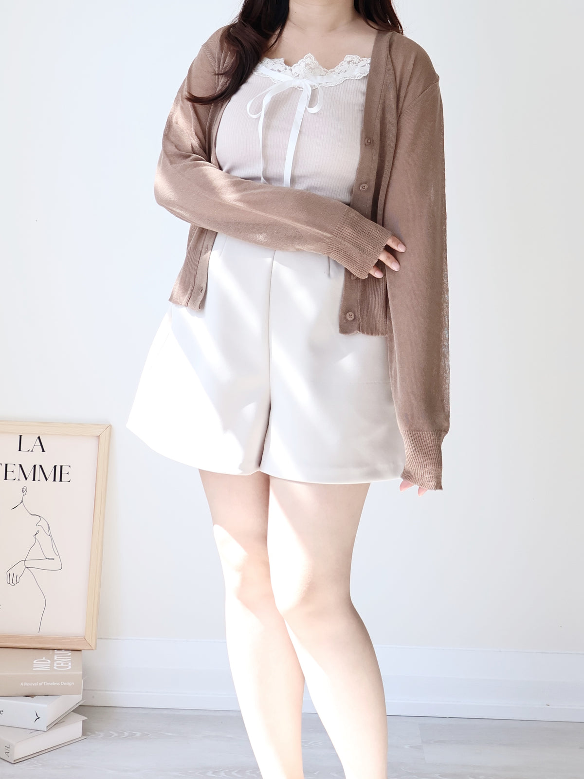 Featherlight Airy Ice-Silk UV-Block Knit Cardigan(Brown)