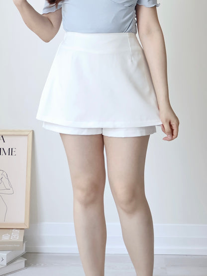+5cm Leg-Elongating A-Line Tailored Skort(Ivory)