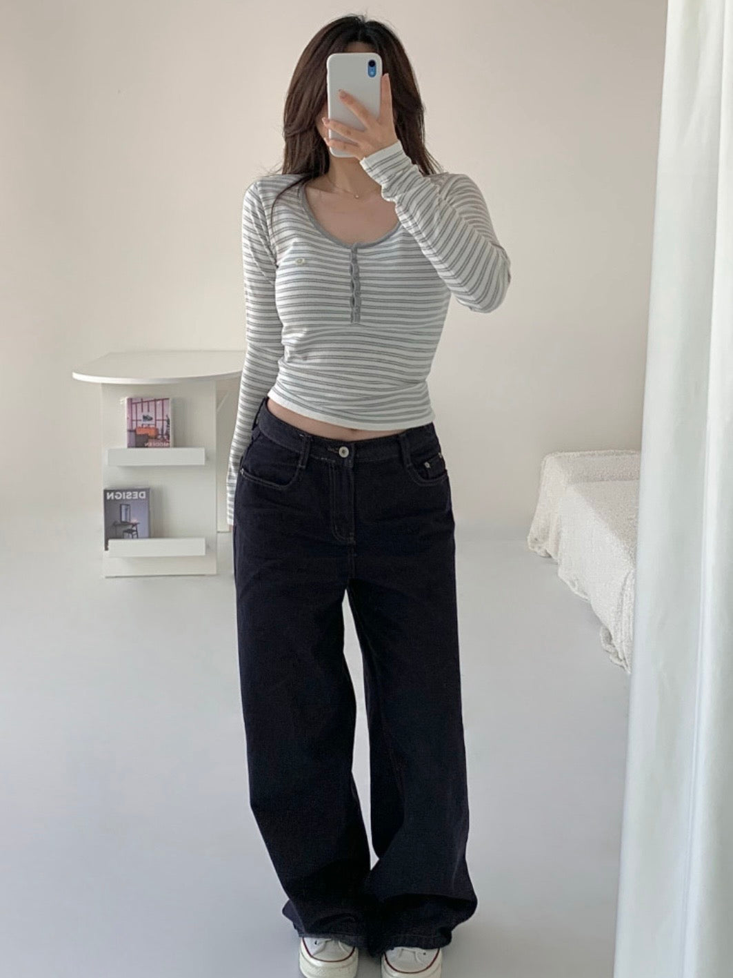 Parisian Striped Henley Knit Top(4 colors)