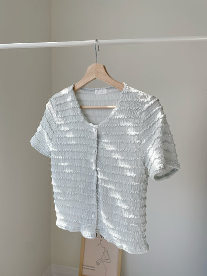 [Wrinkle-Free] Elegant V-Neck Wavy Rippled Cardigan(2 Colors)