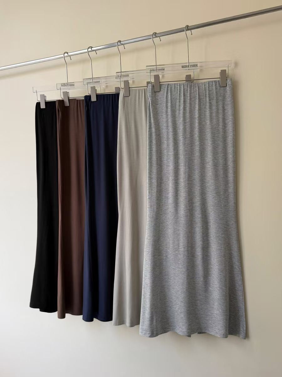 Flowy Elastic Waist Mermaid Maxi Skirt(5 Colors)