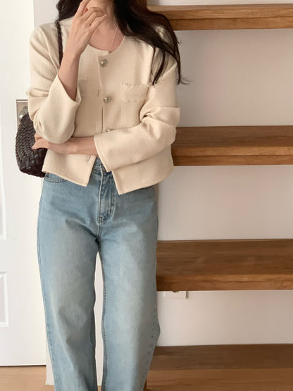 Luxe Embossed Buttons Tweed Jacket(3 colors)