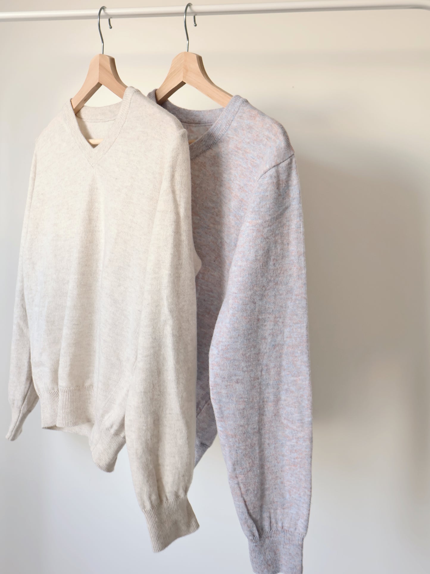 Dreamy V-Neck Heather Sweater(Lavender)