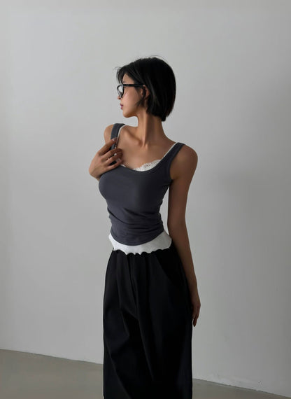 Square Neck Ribbed Bra Top(6 Colors)
