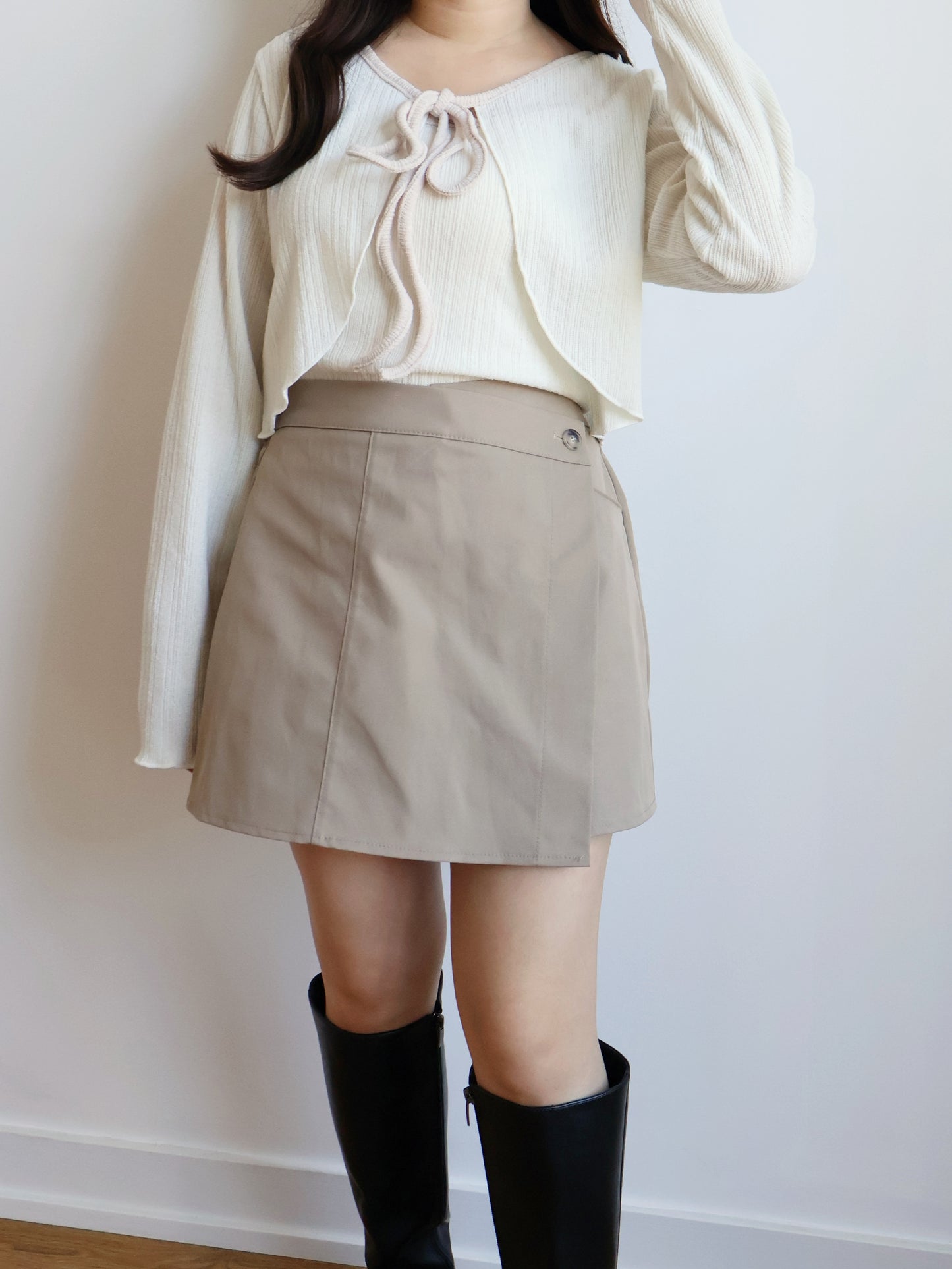 Milky Ribbon Two-Piece Set(Cream)