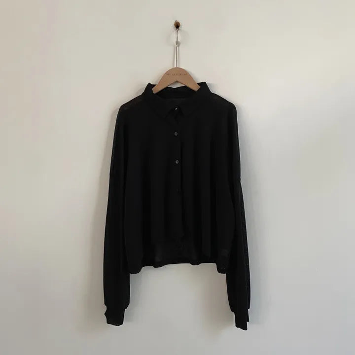 Morning Mist Sheer Layering Oversized Shirt(4 colors)