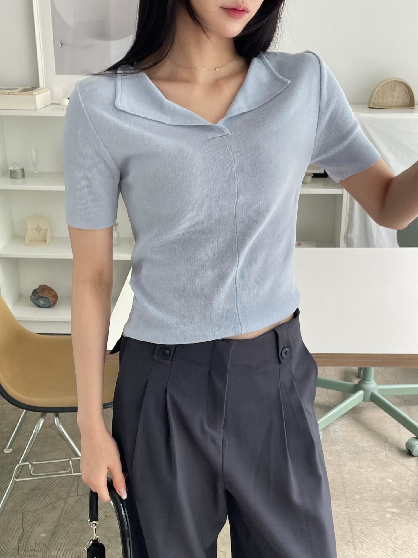 Relaxed Collared Breezy Linen Top(5 Colors)