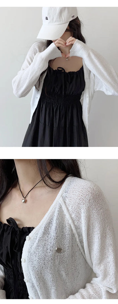 Pastel Pendant Lightweight Cool-Touch Knit Cardigan(4 colors)