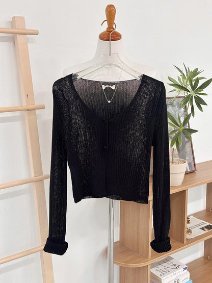 V Neck Two Buttons Knit Cardigan(5 Colors)