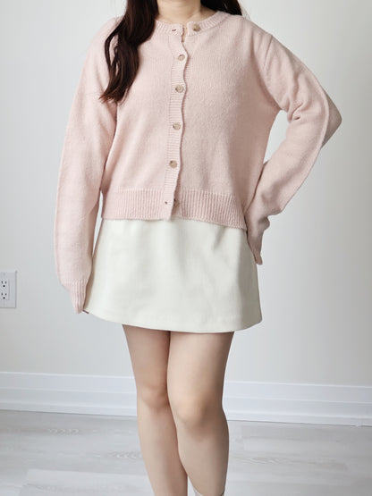 [20% WOOL] Cloud-Knit Crew Neck Cardigan(4 colors)