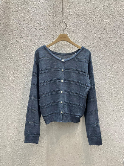 Delicate Hollow-Out Loose Knit Cardigan(5 colors)
