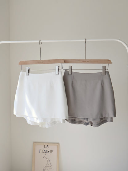 +5cm Leg-Elongating A-Line Tailored Skort(Mocha)