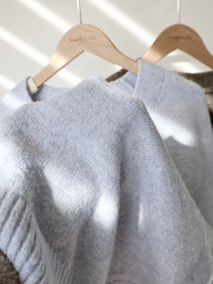 10% Lambswool Marshmallow Oversized Cardigan(Lavender)