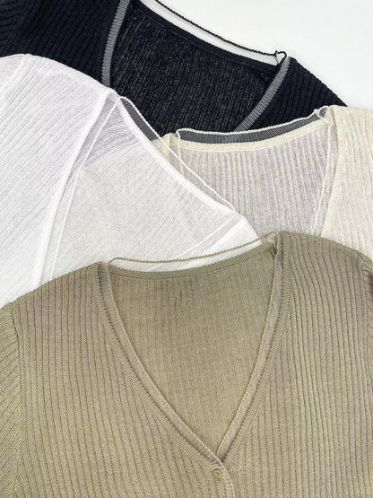 Dreamy Sheer-Panel Cami & Cardigan Two-Piece Set(4 colors)