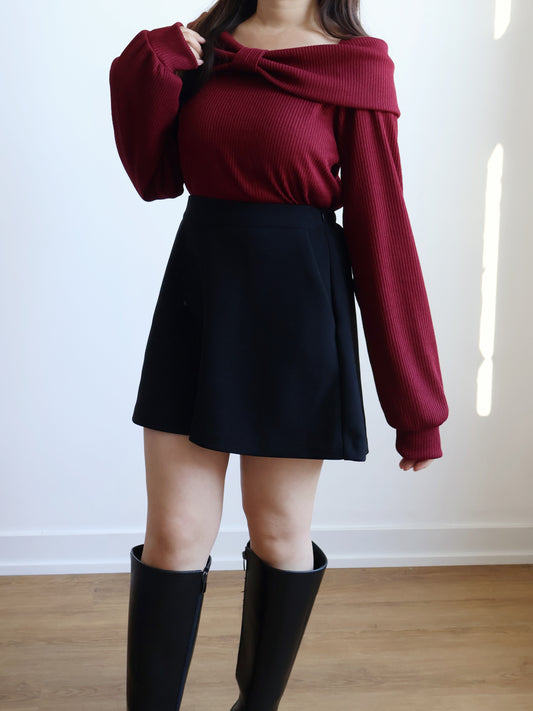 Christmas Choice🤶🏻Elegant Ribbon Top(Wine)