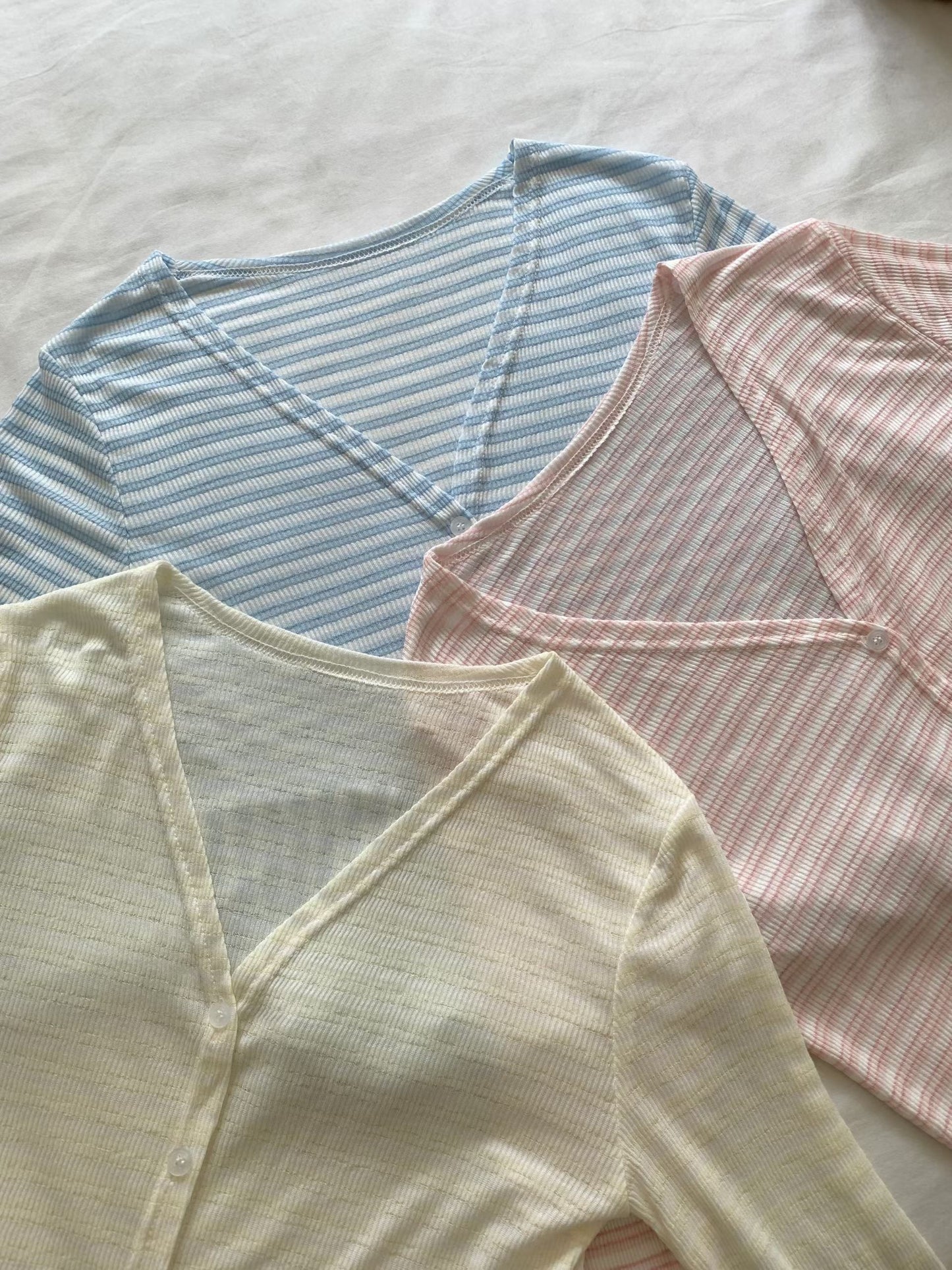 Salty Lightweight Striped Cardigan(3 Colors)