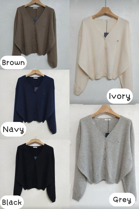 Premium Italy Cotton🇮🇹 Silver Badge Cardigan(5 colors)