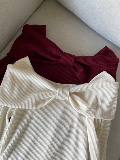 Christmas Choice🤶🏻Elegant Ribbon Top(Wine)