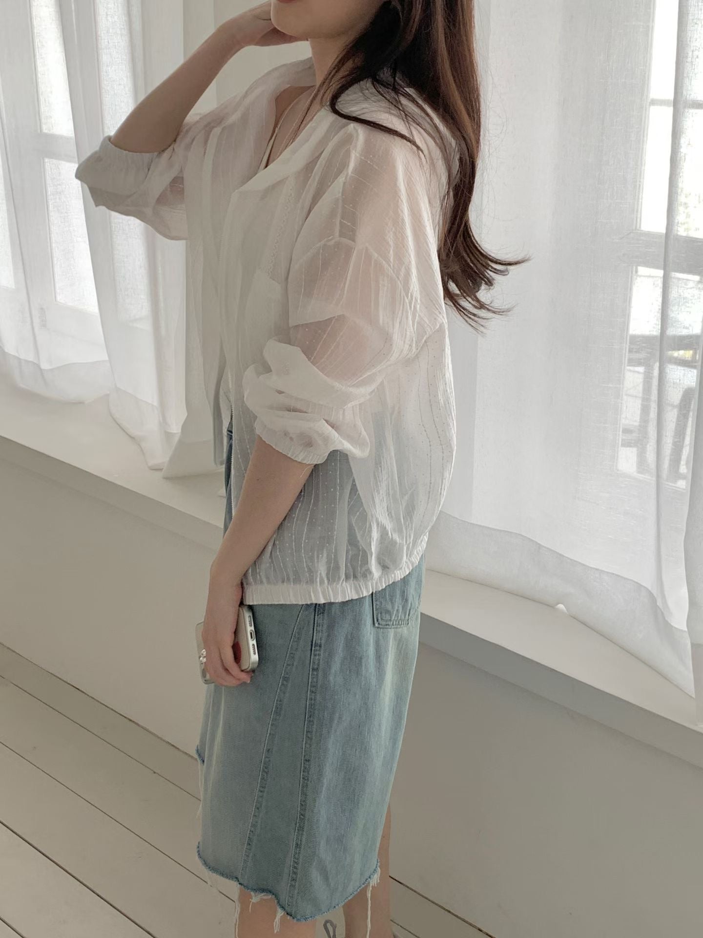 Air-Light Snowflake Lace Tencel Hooded Sun-Protection Jacket(2 Colors)