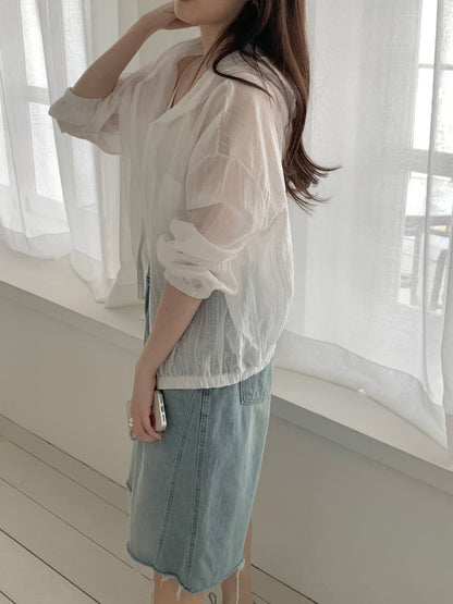 Air-Light Snowflake Lace Tencel Hooded Sun-Protection Jacket(2 Colors)