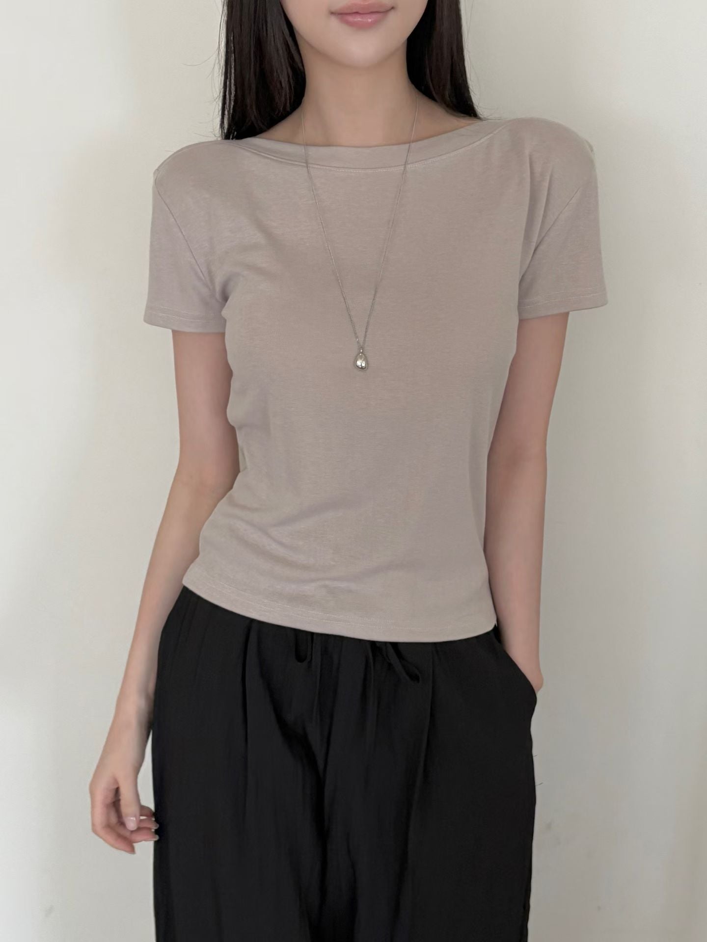 Elegant Boatneck Ultra-Smooth Tee(4 Colors)