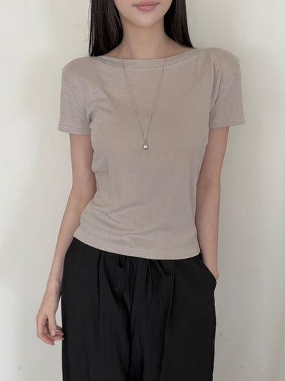 Elegant Boatneck Ultra-Smooth Tee(4 Colors)