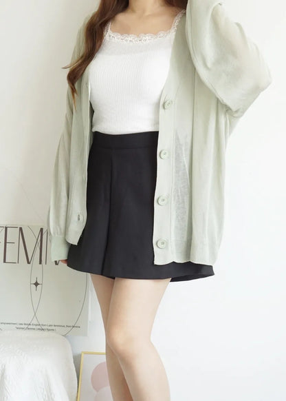 Oversized Sheer Ice Silk Sun-Protection Cardigan(Mint)
