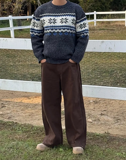 Nordic Snowflake Pattern Sweater