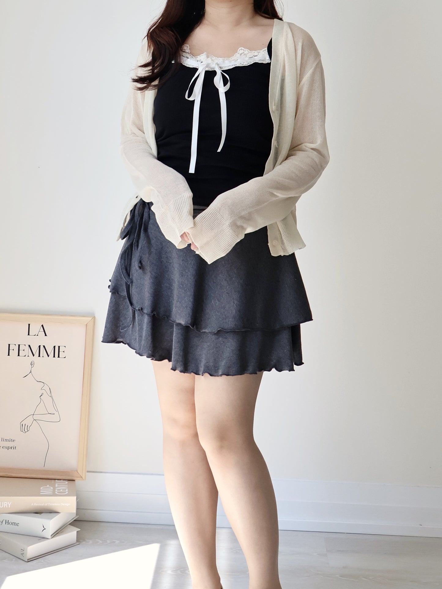 Featherlight Airy Ice-Silk UV-Block Knit Cardigan(Cream)