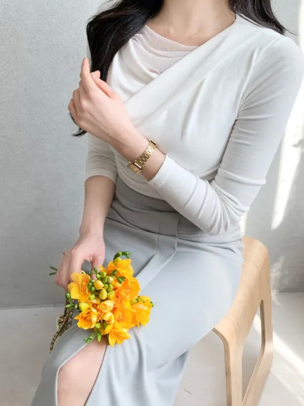 Ethereal Cowl Neck Sheer Tee(3 Colors)