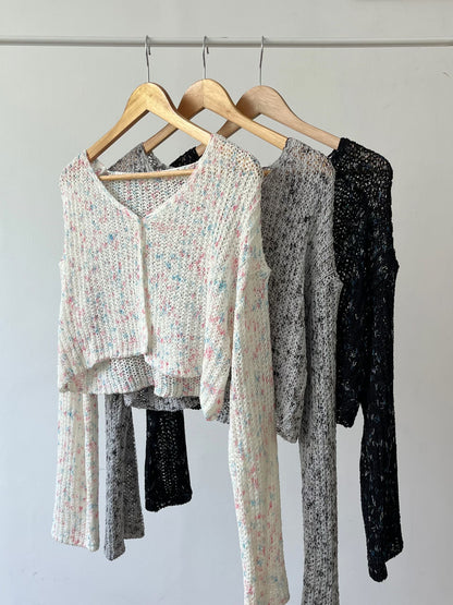 Spring Sorbet Cropped Knit Cardigan(3 colors)